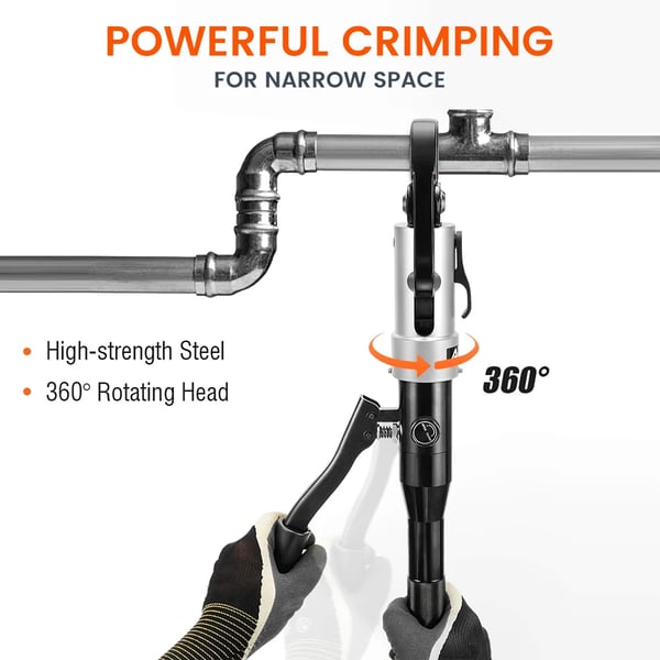 Hydraulisk Kobberrør Crimpningsværktøj, Alsidige Crimpningsforme, 360° Rotérbart Hoved, Ergonomisk Design