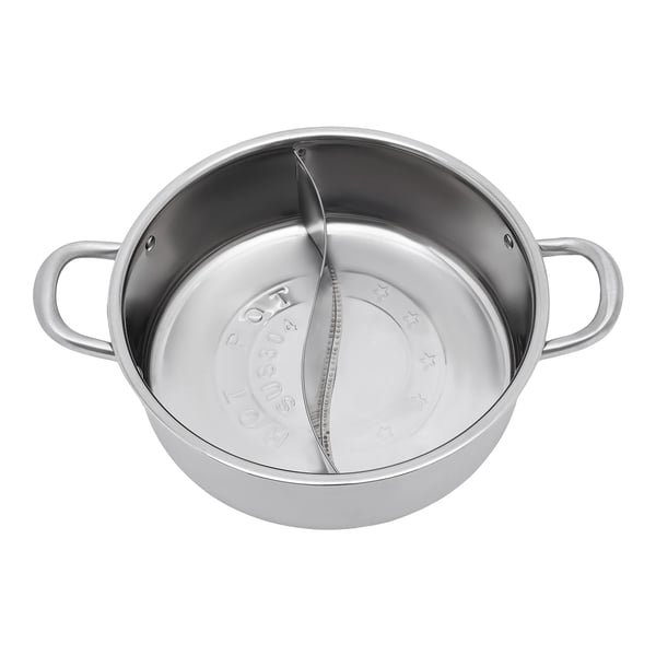 Hot Pot, Dobbelt-Smag Design, Fødevarekvalitet Rustfrit Stål,sølv