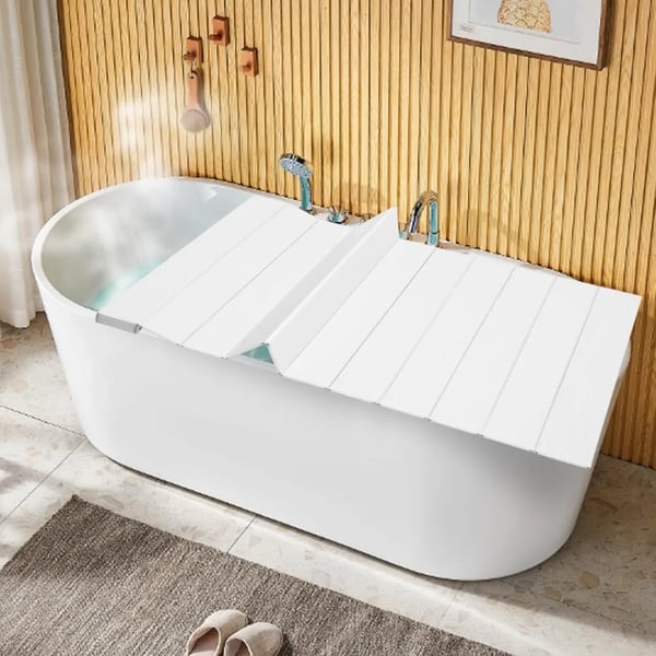 Badekar Dæksel, Foldbart Design, Dimensioner 170 x 75 cm, Maksimal Belastning 5 kg, Temperaturmodstand 80 ℃, Vandtæt Materiale