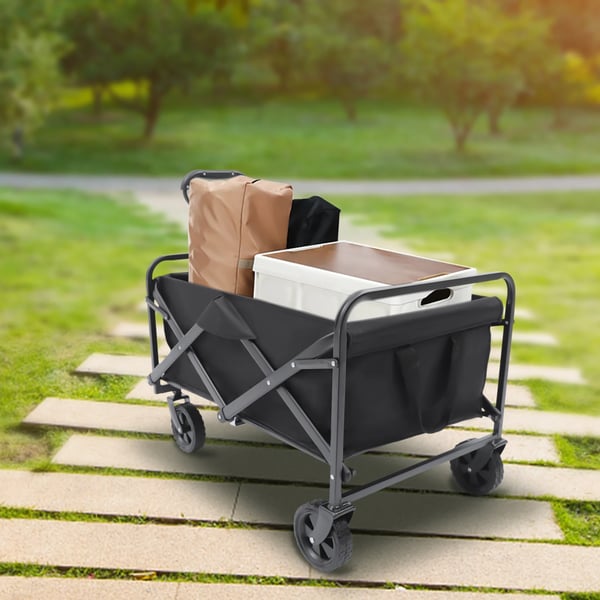 Heavy Duty Campingvogn, Høj Belastningskapacitet, Justerbart Håndtag, Sammenklappeligt Design