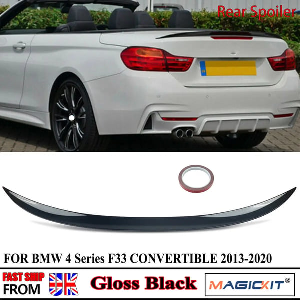 Bagagerumsspoiler, Passer til BMW 4 Serie F33, ABS Plastik,glans sort