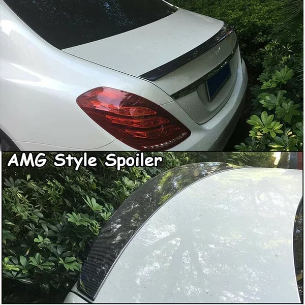 Bakspoilerlip, ABS-plast, kompatibel med Mercedes Benz W222 S450, S560 (2014-2020),kolfiberutseende