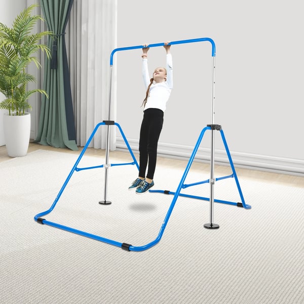 Gymnastikstang, Justerbar Højde, Sikker og Holdbar Design,Blå