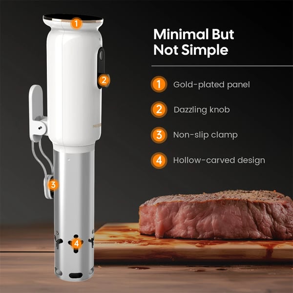 Sous Vide Koger, WiFi Kontrol, 1000W Præcisionsmadlavning,EU Stik