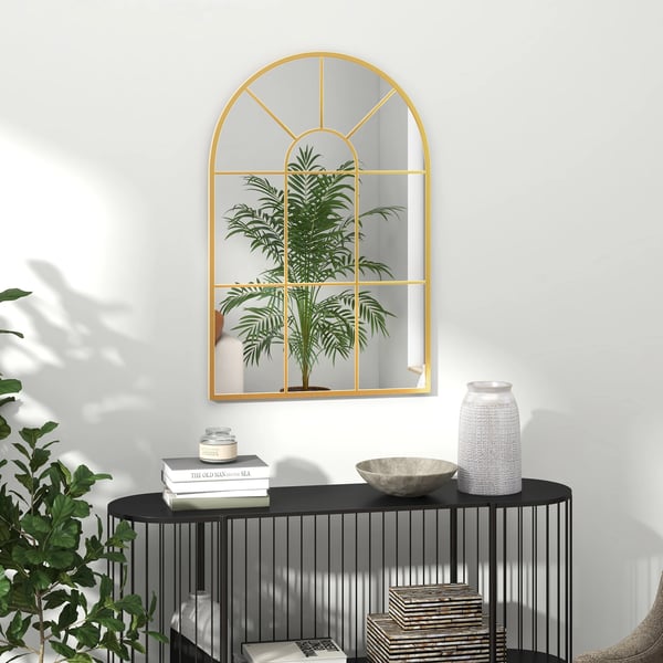 Væg Spejl, 60 cm x 91 cm, Glas og MDF, 5,5 kg, Dekorativt design, Ideelt til gange og indgange