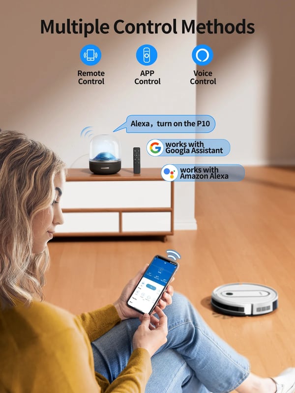 Robotstøvsuger, APP Kontrol, Smart Navigation,Laresar P10