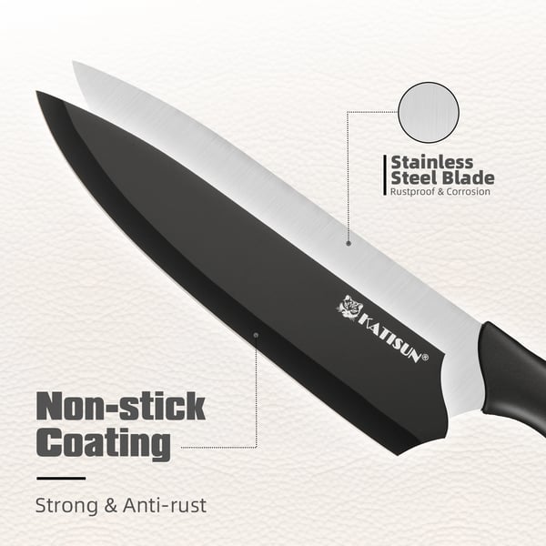 Køkkenkniv Sæt, Kulstofstål Blade, 16,3 cm Blade Længde, Non-slip PP Håndtag, 16 Stykker, Ergonomisk Design