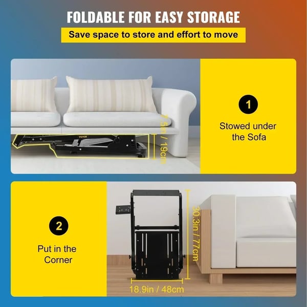 Racingsimulator Ratstand, Højkvalitets skridsikker gummi, Samlede dimensioner: 22"x19", Pakke størrelse: 24"x21"x7", Bruttovægt: 31 lbs
