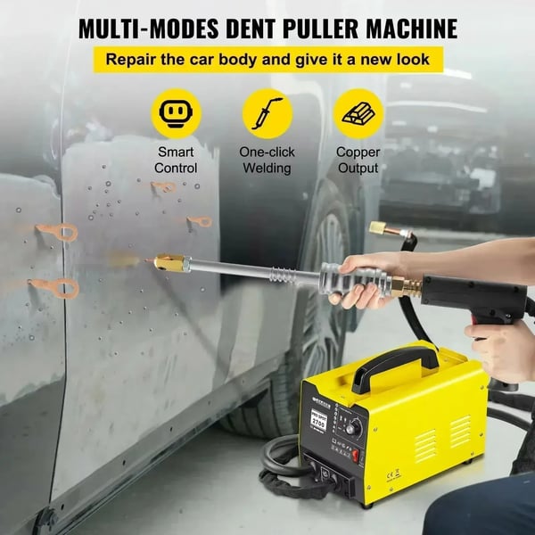 Punktsvejsningsmaskine, Maksimal udgang 3500A, Indgangsspænding 220V, Indgangseffekt 2KW, Dimensioner 8" x 12,5" x 10", Vægt 53,8 lbs
