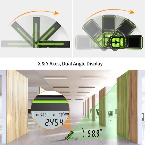 Laserafstandsmåler, Nøjagtig Måling, Genopladeligt Batteri, Kompakt Design,60m, Afstandsmåler