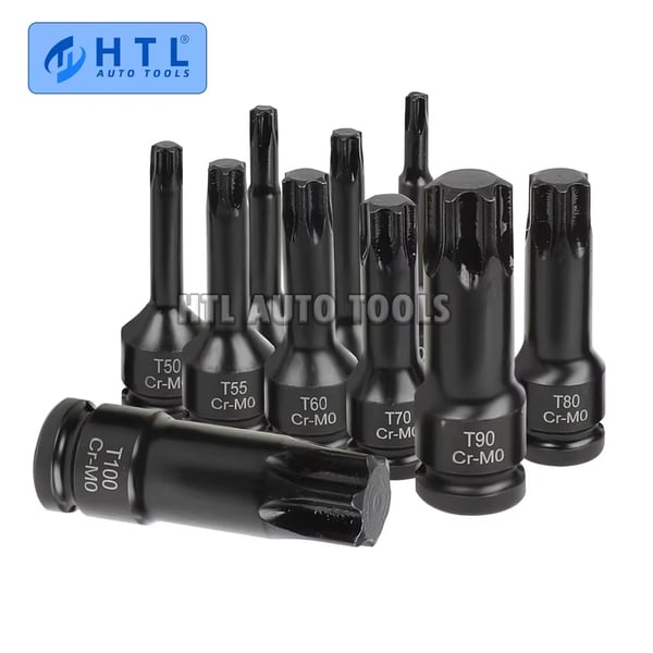 Impact Torx Bit Socket Set, 10 Delar, 1/2 Tum Drivning