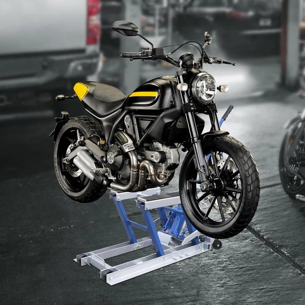 Motorcykellift, hydraulisk mekanisme, justerbar højde,Blå