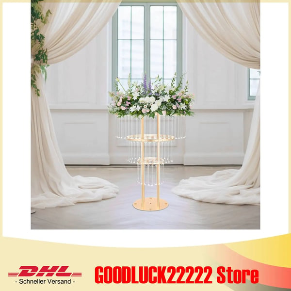 Blomsterstand, 5-lags design, elegant blomsterudstilling,Guld