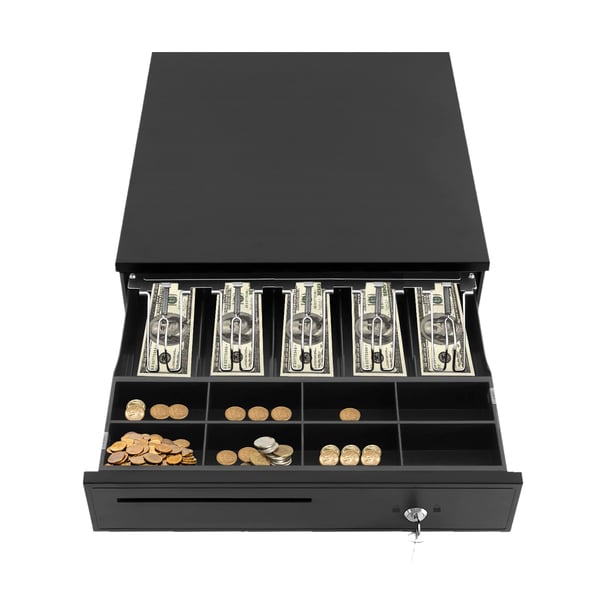 Kasseapparatskuffe, 8 Rum Design, RJ11 Låsemekanisme,Brun