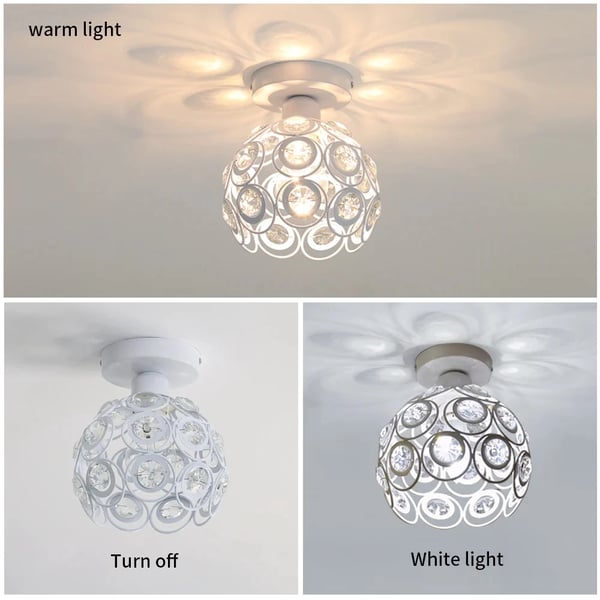 Loftlampe, Metal og Krystal Design, E27 Kompatibilitet,HVID