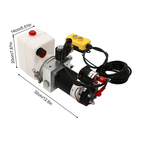 Elektrisk hydraulisk pumpe, fjernbetjening, 800W effekt,Sort Hvid Gul