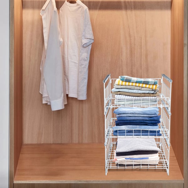 Utrækkelig Organizer, 3-lags Design, Holdbart Kulstofstål,Hvid, 3-lags, S