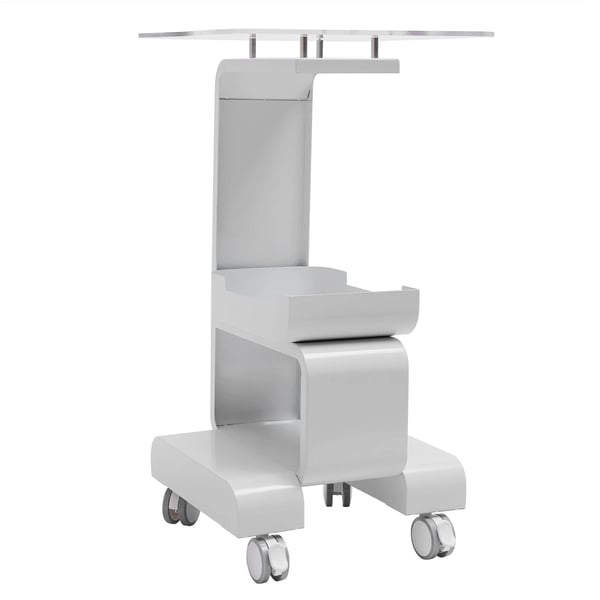 Salon Rullende Vogn, Højde 76 cm / 30 tommer, Belastningskapacitet 15 kg / 33 lbs, Metal- og Akryl Konstruktion, Tre-niveau Design, Let Mobilitet