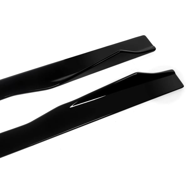 Side Skirt Extensions, AC Style Design, Kompatibel med Luksus Coupe Køretøj,Glansende sort
