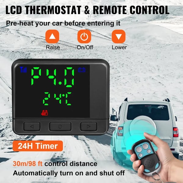 Diesel Luftvarmer, 8KW Effekt, LCD Kontrol,8KW Sort LCD Switc