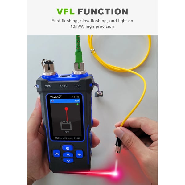 Optisk Kabelmåler, PoE Test, Optisk Effektmåler,Sort blå