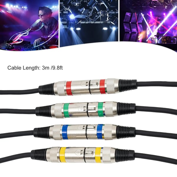 DMX-kabler, 3-Pins XLR-stik, Multi-Lag Beskyttelse,sort