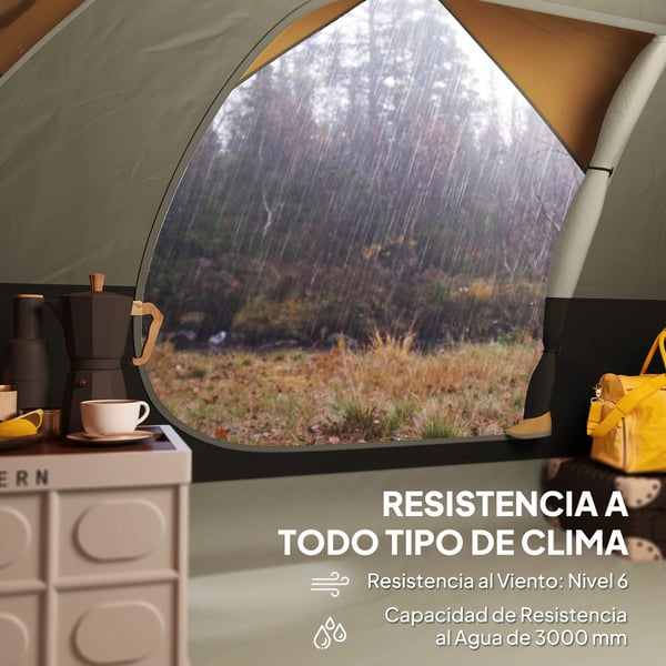 Campingtelt, 3-4 personers kapacitet, holdbar stofkonstruktion,MULTI