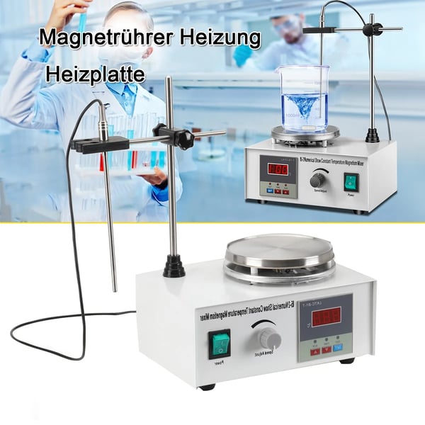 Digital magnetisk omrører, 200W laboratorievarmeplade mixer, 0-2000 RPM variabel hastighed