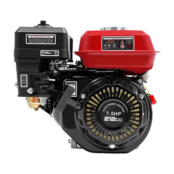 Benzinmotor, 7,5 HK, OHV Luftkølet,Rød