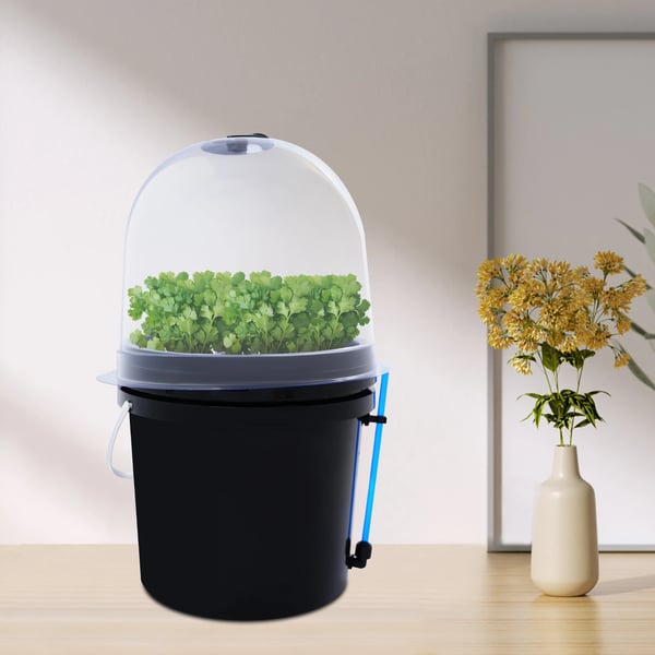 Mist Dyrkningsfrøboks, 12-24 VDC spændingsområde, maks. 3 A strøm, timercyklus 60 min TÆNDT/30 min SLUKKET, produktstørrelse 27x27x29 cm, vægt 1,32 kg