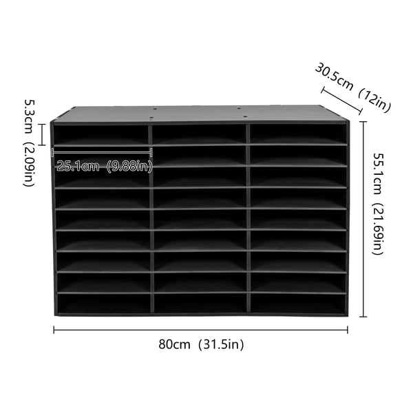 Litteraturorganisator, 27 rum, 31,5*12*21,69 tommer, Belastningskapacitet 50 kg, Fremstillet af PVC, Moderne stil