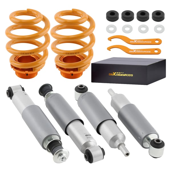 Coilover affjedringskit, justerbar højde 30mm til 65mm, kompatibel med Transporter model T4, varedimensioner 65cm x 45cm x 54cm