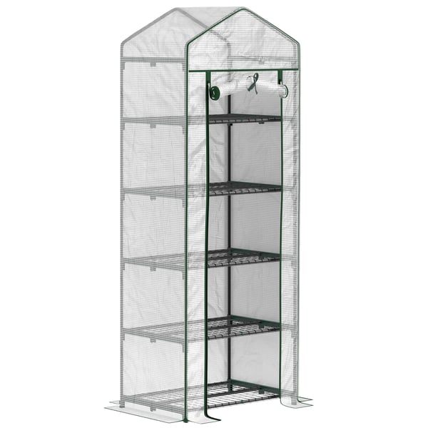 Transparent lille drivhus, 5-niveau hylder, vandtæt design,HVID, 10x10ft