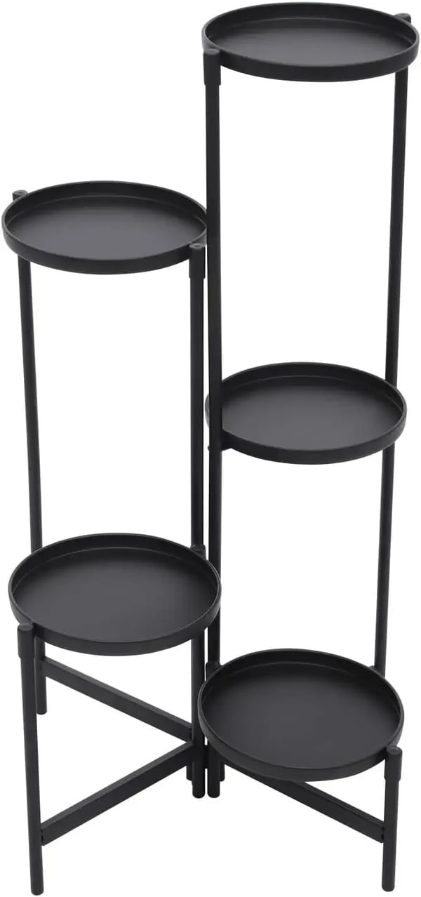 Plantebord, 5 niveauer, kulstofstål, højde mellem niveauer: 16 cm til 79,8 cm, vægtkapacitet pr. niveau: 9,07 kg, samling påkrævet