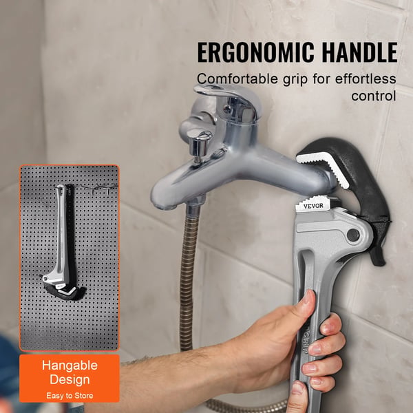 Rørskrunøgle, Automatisk Kæbejustering, Letvægtsdesign, Ergonomisk Greb,18tommer