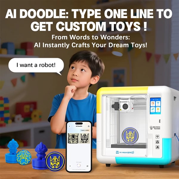 3D-printer, AI-drevne designværktøjer, intuitiv berøringsskærm,AOSEED X-MAKER AI+ V4.0