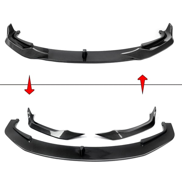 Framstötfångar Lip Splitter, Hållbart ABS-material, Sportig Design,kolfiberutseende