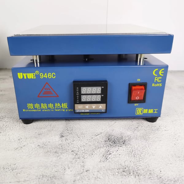 Sähkölämmitinlevy, 800W Teho, 50-380°C Lämpötila-alue, 220VAC ±10% Jännite, 1.5°C Vakavuus, 196mm x 145mm x 200mm Mitat
