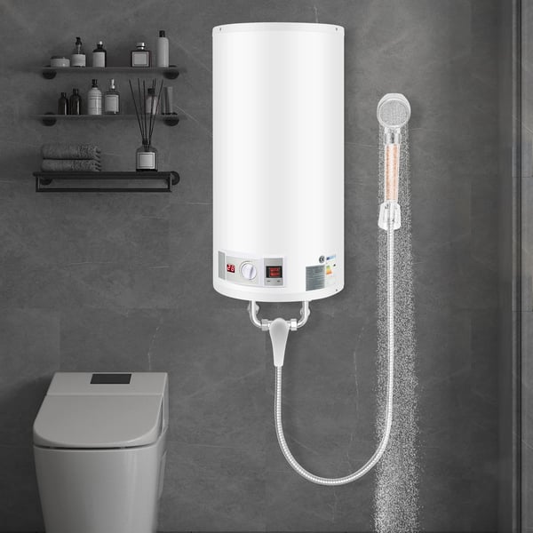 Elektrisk Vandvarmer, 80L Kapacitet, Væghængt Design,2kw, HVID