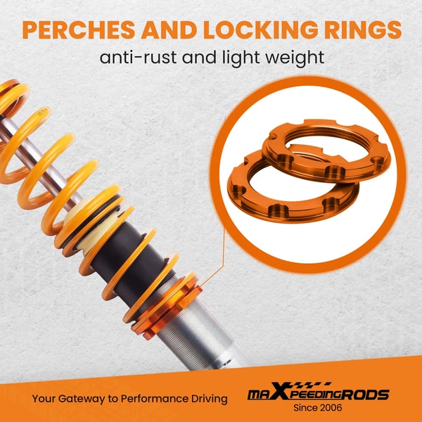 Coilover affjedringskit, 6063 aluminium, justerbar køre højde, til Audi TT Coupe/Roadster, til Seat Leon 1M1, 20 kg vægt