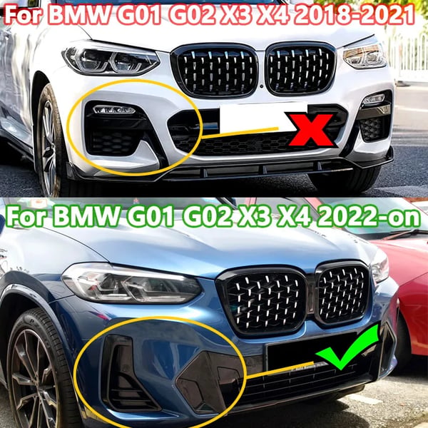 Nyrerist, Diamantdesign, Kompatibel med luksus SUV X3/X4 LCI modeller,Krom sort