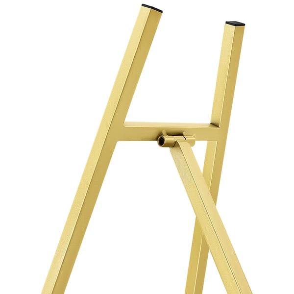 Display Easel Stativ, 50 cm x 62 cm x 104 cm, Stålrør Konstruktion, Belastning Kapacitet 5 kg, Foldbart Design, Champagne Guld Finish