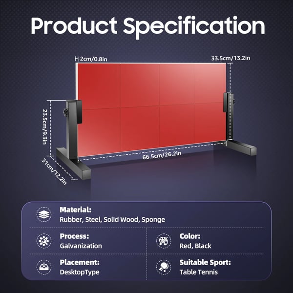 Bordtennis Rebound Board, 360° Justerbar, Holdbare Materialer,Rebound Board