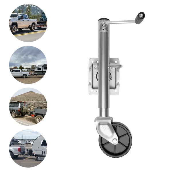 Trailer Jack, 1200 lbs Kapacitet, Drejbar Design,Sølv