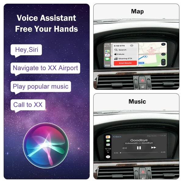 Langaton CarPlay, Android Auto, USB-soitto,CIC-järjestelmä musta
