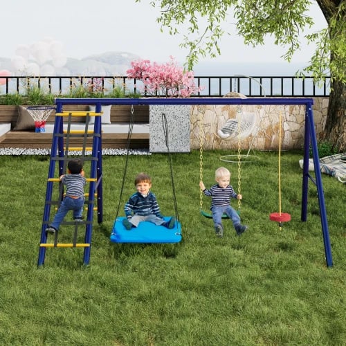 Utegungställning, Högstyrkestål, 10,5 ft x 6 ft x 7 ft, Stöder 400 lbs, Flera Lekalternativ, Uppfyller Säkerhetsstandarder