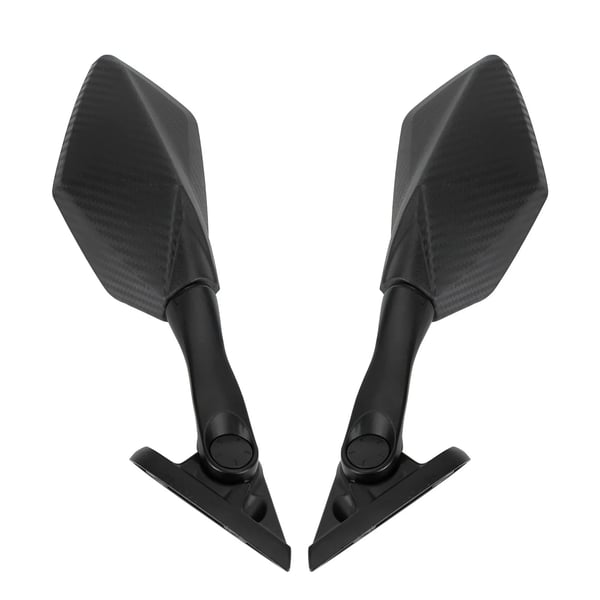 Bakspejle, Højkvalitets Plastskal, 155mm Bredde, Kompatibilitet med Yamaha YZF-R3 og YZF-R25, Kort Stamme Version, Sælges i Par