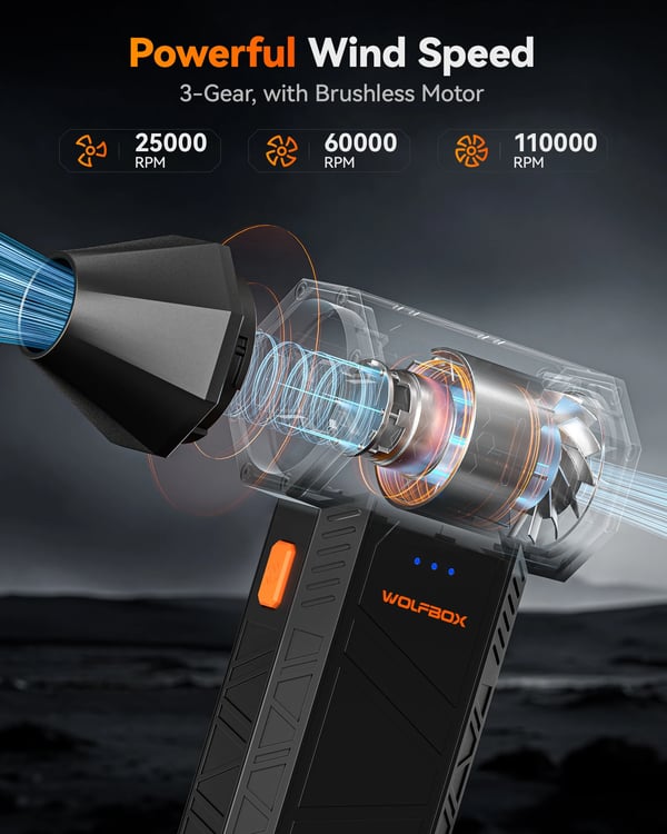 Sähköinen ilmapuhallin, 110000 RPM superteho, ladattava akku, MF50