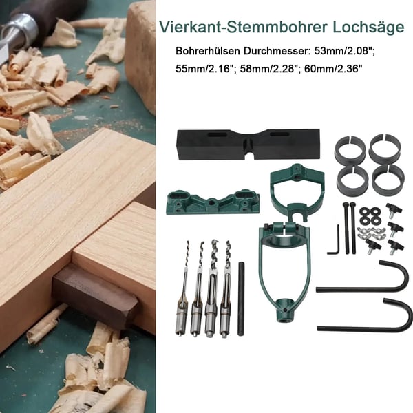 Mortiser, Tenon Boremaskine Størrelser: 1/4“ til 5/8“, Holdbart Stål og Gussejern