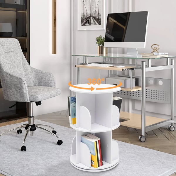 Roterende Bogreol, 360° Funktion, To-niveau Design,HVID